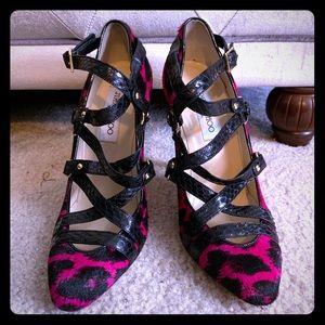 Jimmy Choo fuchsia leopard pumps